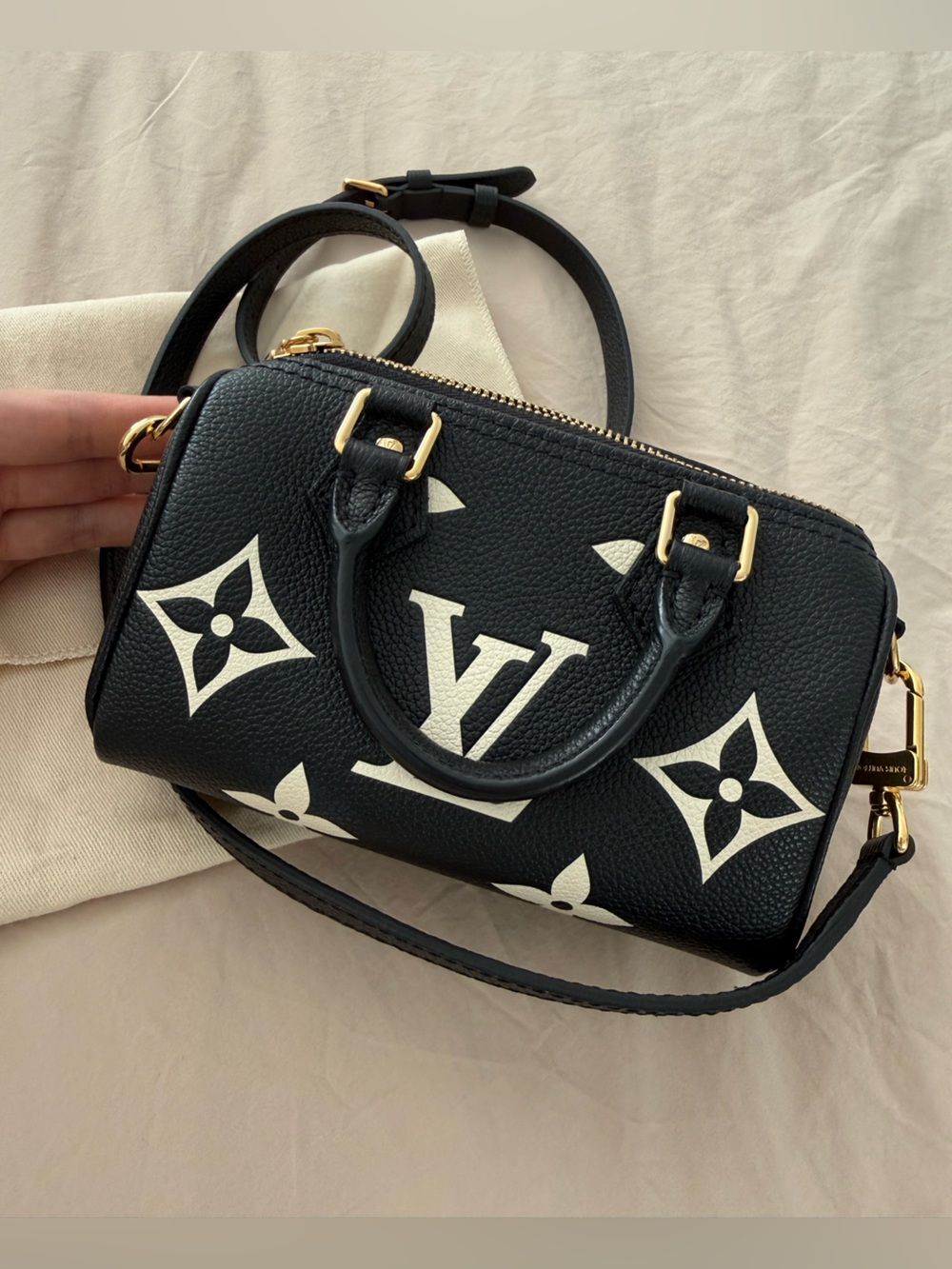 Nano Speedy Empteinte Leather bag